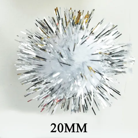 Tinsel Pom Poms Glitter Craft Balls Christmas DIY Craft Accessories Plush Pom Poms For Holiday Party Decoration Supplies