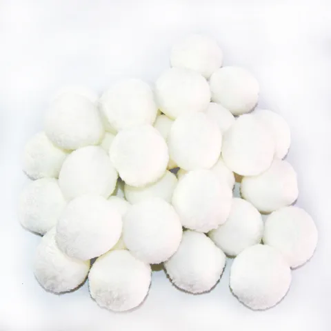 Pompons Blancs Boules Artisanales en Acrylique Moelleuses en Vrac Pour Accessoires de Vêtement Et Fournitures de Bricolage DIY