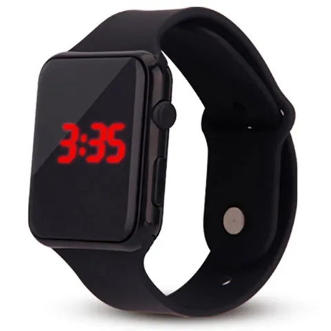 Trendige Sport Digitaluhr Für Herren Damen Quadratische LED Spiegel Elektronische Uhr Silikonarmband Schüleruhr Lässige Armbanduhr
