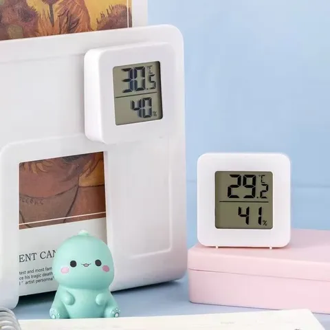 Mini Thermomètre Hygromètre Numérique Intérieur Haute Précision Écran LCD Carré Jauge Température Humidité Maison