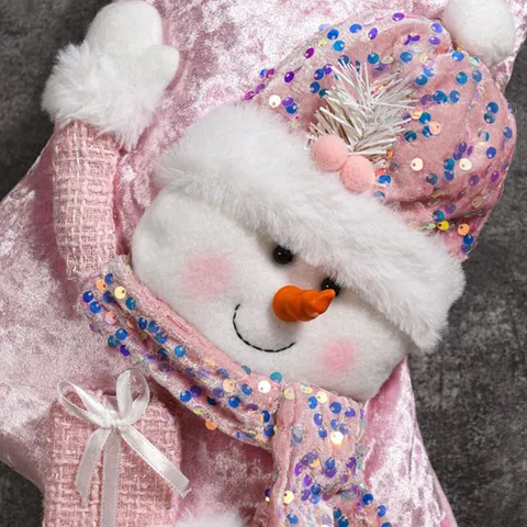 Polyester Plüsch Weihnachtssocke Dekoration 3D Puppe Weihnachtsmann Schneemann Rentier Hängende Ornament Geschenkbeutel