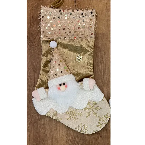 Polyester Plüsch Weihnachtssocke Dekoration 3D Puppe Weihnachtsmann Schneemann Rentier Hängende Ornament Geschenkbeutel