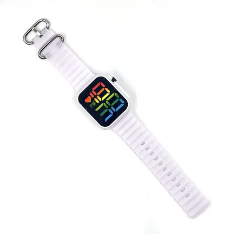 Y1 LED Digital Elektronische Uhr Student Regenbogen Leuchtend Wasserdicht Quadratisch Großbildschirm Mode Sport Armbanduhr Unisex