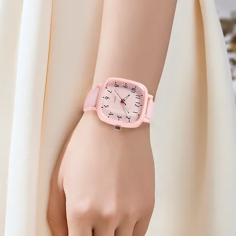Mode Quadratische Quarzuhr Für Jugendliche Studenten Minimalistisches Silikonarmband Analoge Armbanduhr Lässige Sportuhr