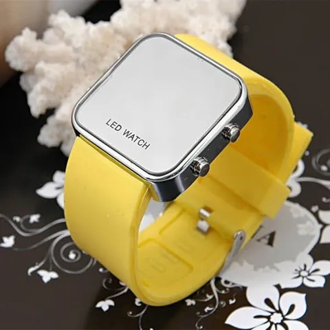 LED Digitaluhr Für Schüler Quadratisches Legierungsgehäuse Silikonarmband Sportliche Elektronische Uhr Für Kinder Mädchen Jungen Geschenk