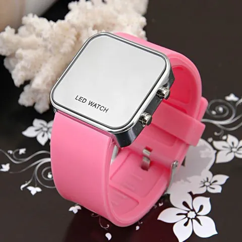 LED Digitaluhr Für Schüler Quadratisches Legierungsgehäuse Silikonarmband Sportliche Elektronische Uhr Für Kinder Mädchen Jungen Geschenk
