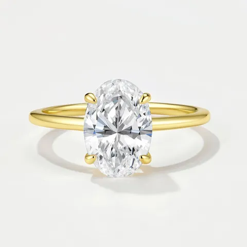 Ensemble de Bagues en Argent Sterling 925 Moissanite pour Femmes GRA D Couleur Taille Ovale Moissanite Bague Luxe Plaqué Or Bague Géométrique Bijoux Cadeau