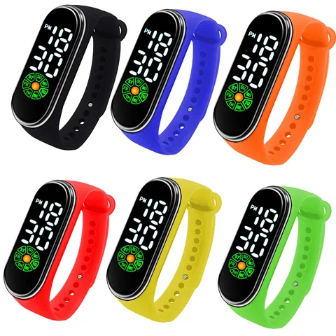 Mode LED Digital Sportuhr Für Kinder Studenten Wasserdichtes Silikonarmband Touch-Steuerung Elektronische Armbanduhr