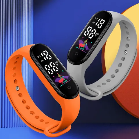 Kinder Digital LED Sport Uhr Wasserdicht Silikon Armband Touchscreen Armreif Bunte Outdoor Armband für Schüler Geschenk