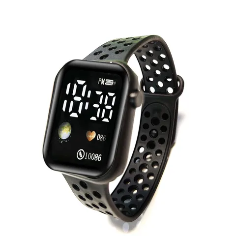 Schüler Sport Digitaluhr ABS TPU PC Material Wasserdicht LED Bildschirm Leuchtend Rechteckige Elektronische Uhr Für Unisex