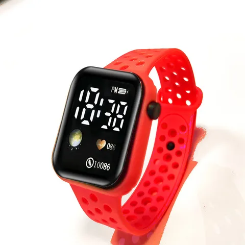 Schüler Sport Digitaluhr ABS TPU PC Material Wasserdicht LED Bildschirm Leuchtend Rechteckige Elektronische Uhr Für Unisex