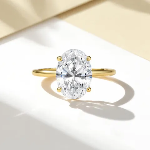 Moissanite Ring 925 Sterling Silver Oval Cut Luxury Engagement Jewelry For Women GRA Certificate