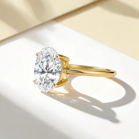 Moissanite Ring 925 Sterling Silver Oval Cut Luxury Engagement Jewelry For Women GRA Certificate
