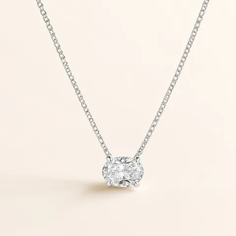 925 Sterlingsilber Moissanit Halskette Oval D Farbe Solitär Anhänger Schmuck Für Damen Mit GRA Zertifikat