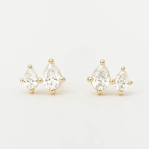 Mode Wassertropfen Strass Ohrstecker Mit 925 Sterling Silber Ohrstecker-Stift Minimalistisch Ins Stil Eingelegt Ohrringe Schmuck Geschenk Für Damen