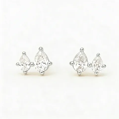 Mode Wassertropfen Strass Ohrstecker Mit 925 Sterling Silber Ohrstecker-Stift Minimalistisch Ins Stil Eingelegt Ohrringe Schmuck Geschenk Für Damen