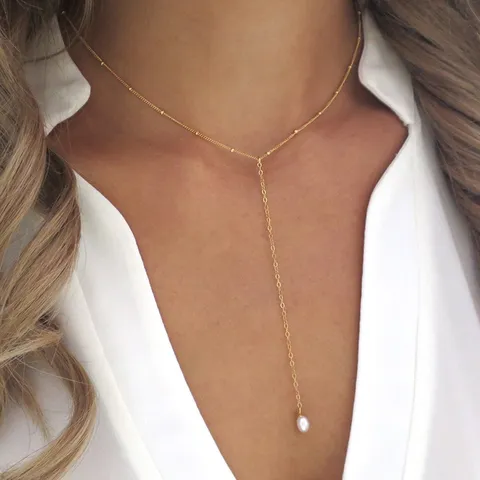 925 Sterling Zilver Natuurlijke Gekweekte Parel Y-vormige Sleutelbeen Halskette Mode Lange Kwast Ketting Sieraden Voor Vrouwen