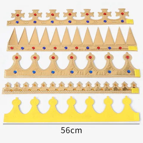 Kids Crown Birthday Hat King Crown Party Prop Glitter Fabric Crown For Children Birthday Party Celebration Costume Accessories
