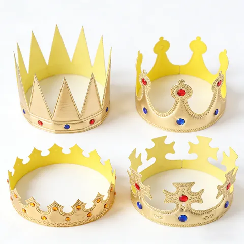 Kids Crown Birthday Hat King Crown Party Prop Glitter Fabric Crown For Children Birthday Party Celebration Costume Accessories