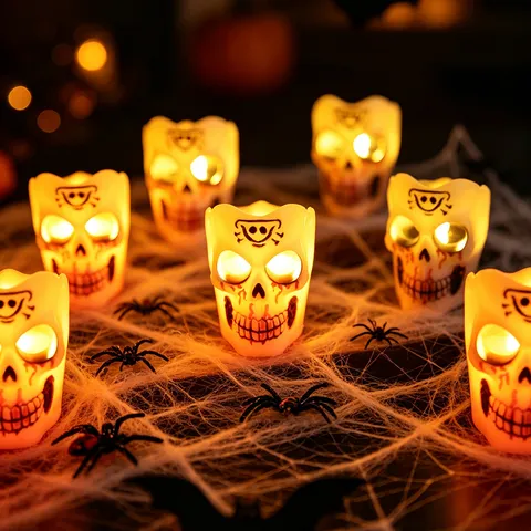 Διακόσμηση Halloween Λάμπες Κηροπήγιο Κολοκύθας Ηλεκτρονικά Αξεσουάρ Τρόμου Σκελετός Λάμπας Φως Κεριού