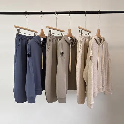 Women's Casual Cotton Long Sleeve Hooded Sweatshirt And Mid-Length Skirt Set Loose Solid Color Pullover Top And Bottom