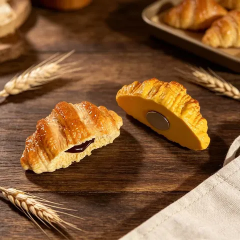 3D Simulation Lebensmittel Kühlschrankmagnet Kreativ Harz Dessert Croissant Fruchtkuchen Brot Magnetische Aufkleber Haus Küche Dekoration