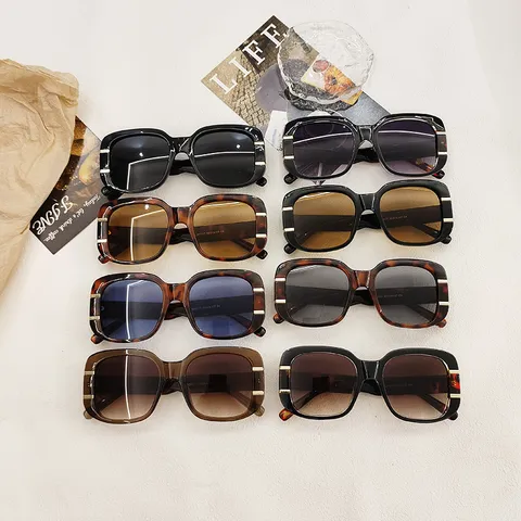 Gafas de Sol Cuadradas Retro para Hombre Mujer Moda Marco PC Lente de Resina Protección UV400 Gafas de Sol Tendencia Streetwear