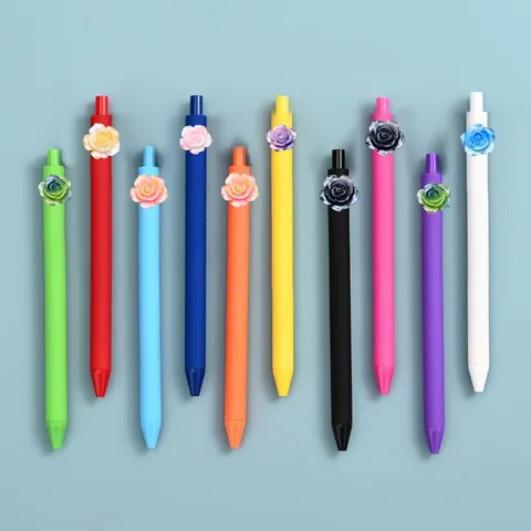 Creatieve Lichtgevende Hars Rozenbloem Gellpen Gekleurde Schrijfpen Leuke Scholier Schrijfbehoeftten Kantoorbenodigdheden