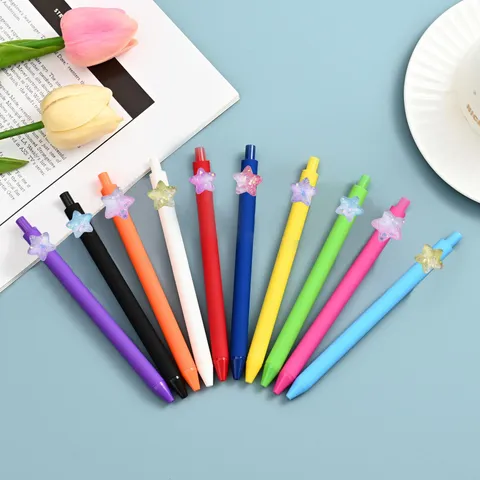 Cute Gradient Resin Pentagram Gel Pen Colorful Student Writing Pen Office School Stationery Writing Instrument