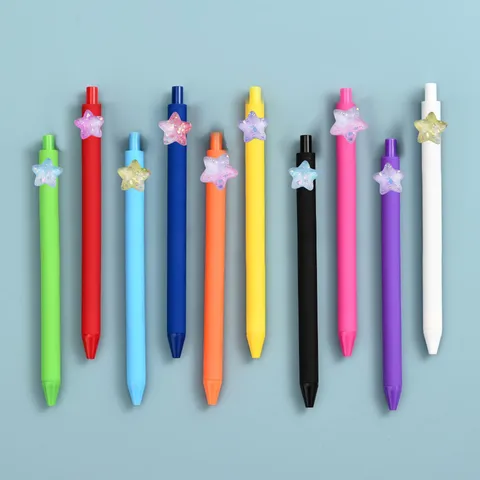 Cute Gradient Resin Pentagram Gel Pen Colorful Student Writing Pen Office School Stationery Writing Instrument