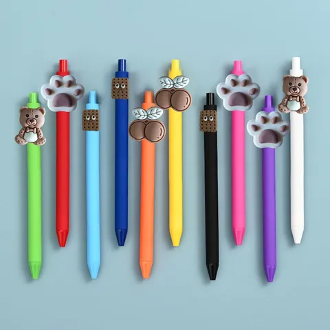 Cute Cartoon Bear Gel Pen Set Colorful Neutral Writing Pens Student School Stationery Office Supplies Gift