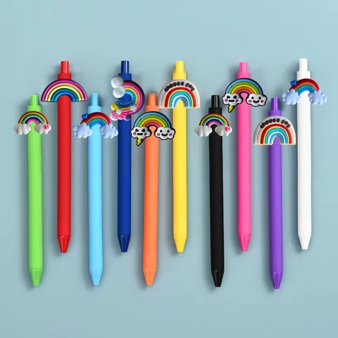 Cute Rainbow Cloud Gel Pen Press Type Multicolor Writing Pens For Students Office School Stationery Supplies
