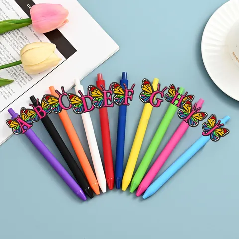 Schattig Letter Vlinder Patch Gekleurde Gelpen Praktisch Studenten Schrijven Huiswerk Balpen Kantoorartikelen