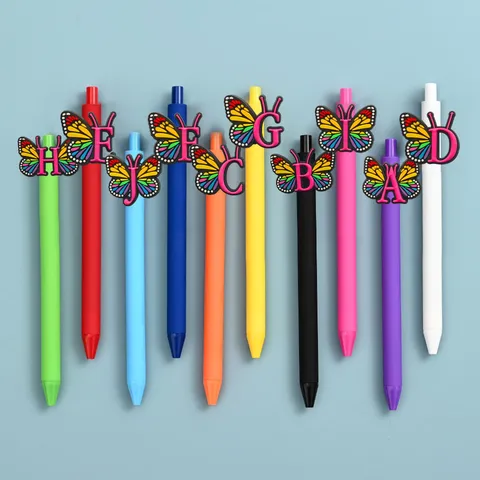 Schattig Letter Vlinder Patch Gekleurde Gelpen Praktisch Studenten Schrijven Huiswerk Balpen Kantoorartikelen