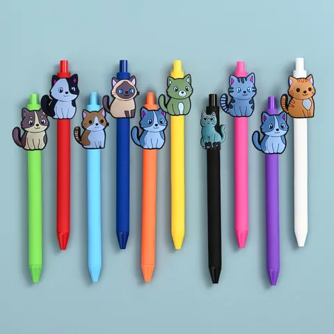 Leuke Cartoon Kat Gelpennen Gekleurde Schrijfpen Inklapbare Vlotte Schrijfwaren Voor Studenten Kantoor