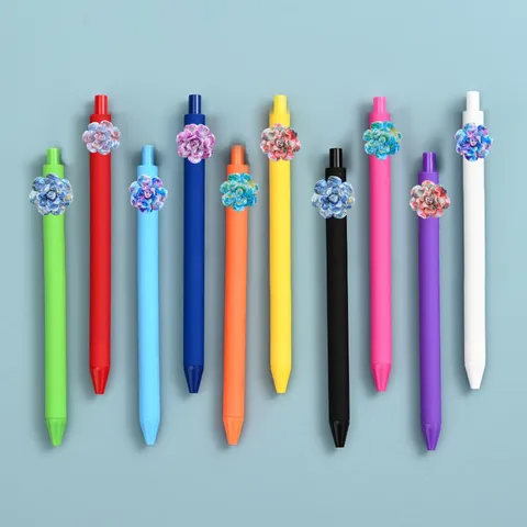 Kleurrijke Gelpen Set Hars Lotusbloem Patch Druktype Soepel Schrijven Kantoor School Schrijfwaren