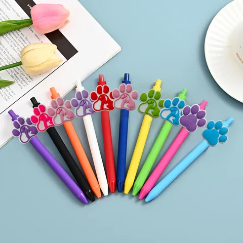 Cute Animal Footprint Gel Pen Colorful Press Ballpoint Pens Cute Stationery For Student Writing Office