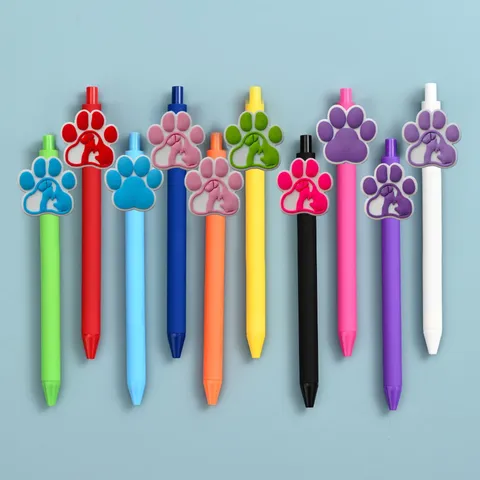 Cute Animal Footprint Gel Pen Colorful Press Ballpoint Pens Cute Stationery For Student Writing Office