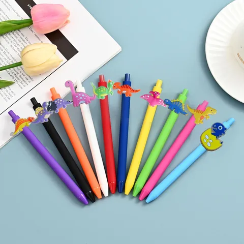 Fluorescerend Dinosaurus Serie Cartoon Gel Pen Set Leuke Scholiere Schrijven Balpen Kinderen Cadeau Kantoorartikelen