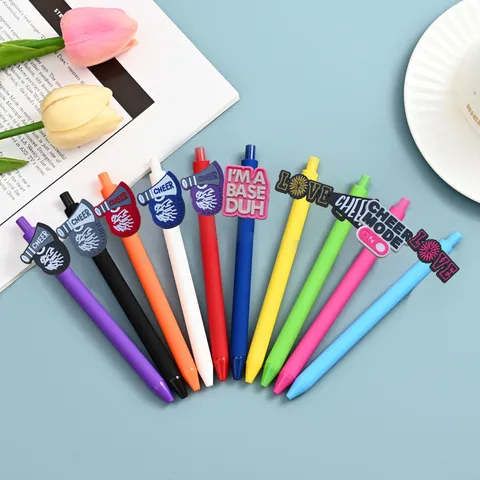 Cheer Tema Lindo Parche Bolígrafos de Tinta de Gel de Color Estética Estudiante Escritura Oficina Suministros de Papelería Multicolor