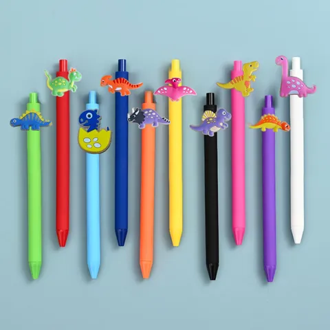 Fluorescerend Dinosaurus Serie Cartoon Gel Pen Set Leuke Scholiere Schrijven Balpen Kinderen Cadeau Kantoorartikelen