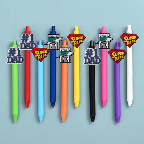 Vatertag Gelschreiber Cartoon PVC Aufnäher Rollerball Stifte Mehrfarbige Schreibstifte Für Schüler Bürobedarf