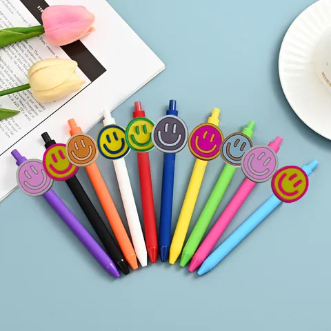 Süßes Lächeln Gesicht Emoji Patch Gelstifte Set Mehrfarbig Schüler Schreiben Kugelschreiber Kawaii Büro Schule Schreibwaren