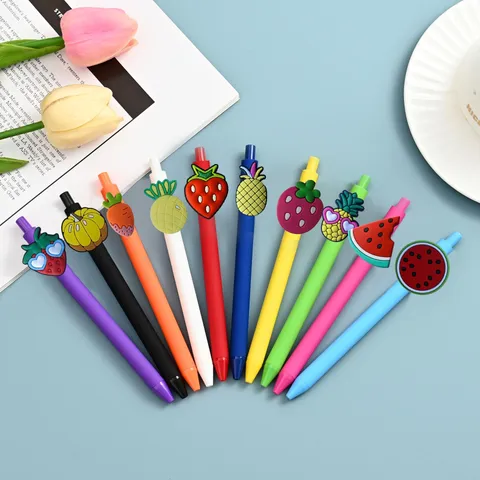 Cute Cartoon Vegetable And Fruit Series Gel Pen Set Creative Student Writing Ballpoint Pen School Stationery Gift