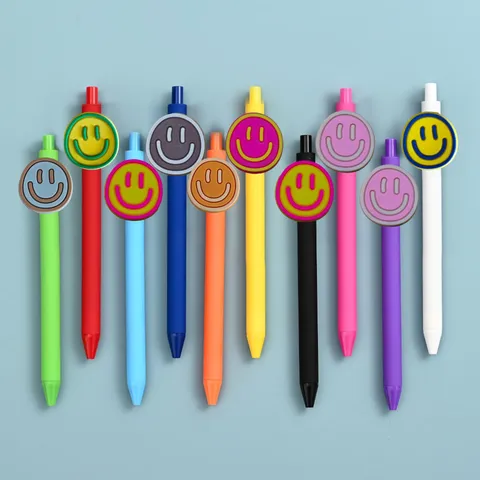 Süßes Lächeln Gesicht Emoji Patch Gelstifte Set Mehrfarbig Schüler Schreiben Kugelschreiber Kawaii Büro Schule Schreibwaren