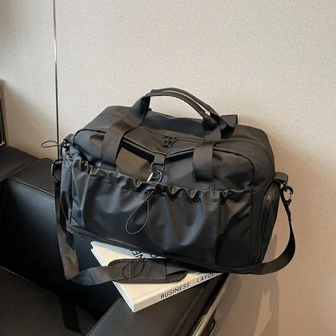 Bolsa de Viaje Duffel de Nailon Impermeable Bolsa de Gimnasio Deportiva Ligera Con Compartimento para Zapatos Separación Seco Húmedo Para Hombres Mujeres