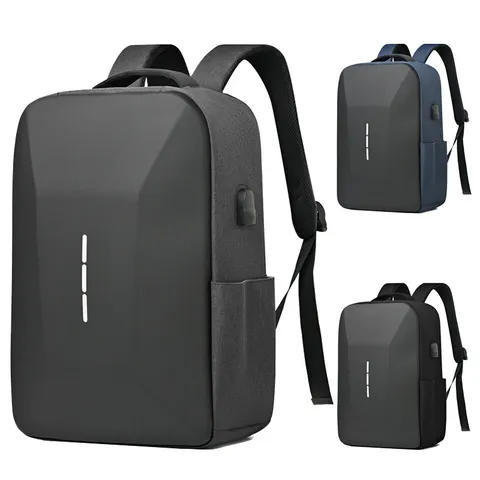 Mochila Antirrobo Casual de Negocios para Hombre 15.6 Pulgadas Bolso Impermeable para Portátil Carcasa Rígida Carga USB Viaje Escuela