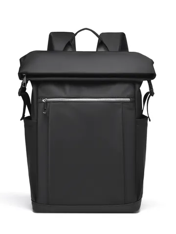 Gran Capacidad Business Casual Impermeable Mochila Para Hombres Mujeres Pulgadas Ordenador Portátil Viaje Bolso Película PU Color Sólido