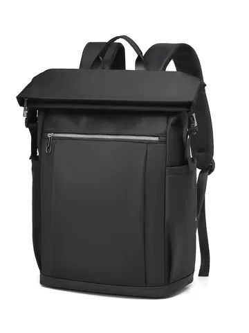 Gran Capacidad Business Casual Impermeable Mochila Para Hombres Mujeres Pulgadas Ordenador Portátil Viaje Bolso Película PU Color Sólido