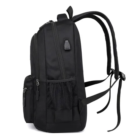 Mochila de Tela Oxford de Gran Capacidad Estilo Universitario Casual Bolso Escolar Con Puerto USB para Hombre Mujer Viaje